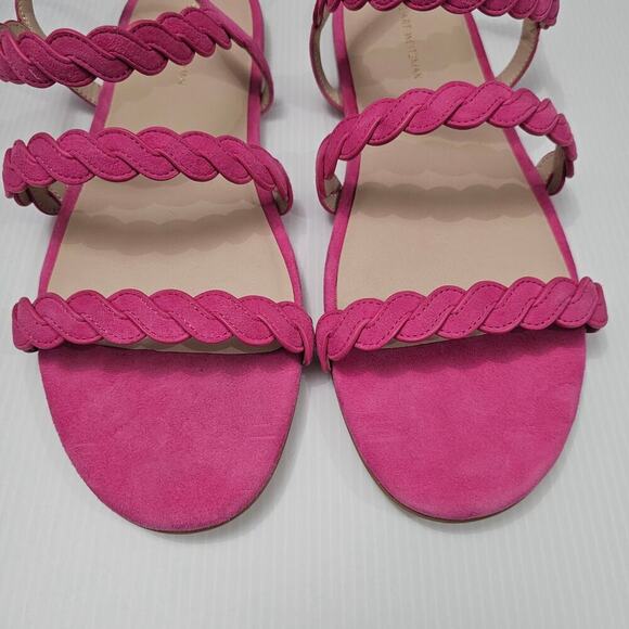 NEW Stuart Weitzman Twistie Sandal Flat Braided Strappy Pink Suede Size 10 - Picture 5 of 12